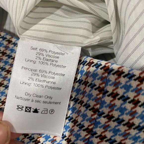 NWT VERONICA BEARD Beekman Check Button Mini Skirt in Beige Multi Size 0 - Picture 7 of 8